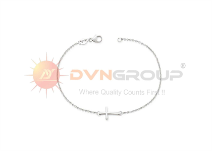 Silver Plated Plain Cross Bracelet